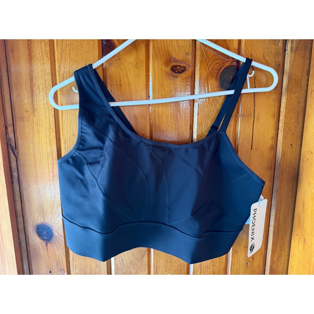 Phoenix  Malibu Bold Should Bra Sport Bra Black Asymmetrical Strap Size XL D-DDD